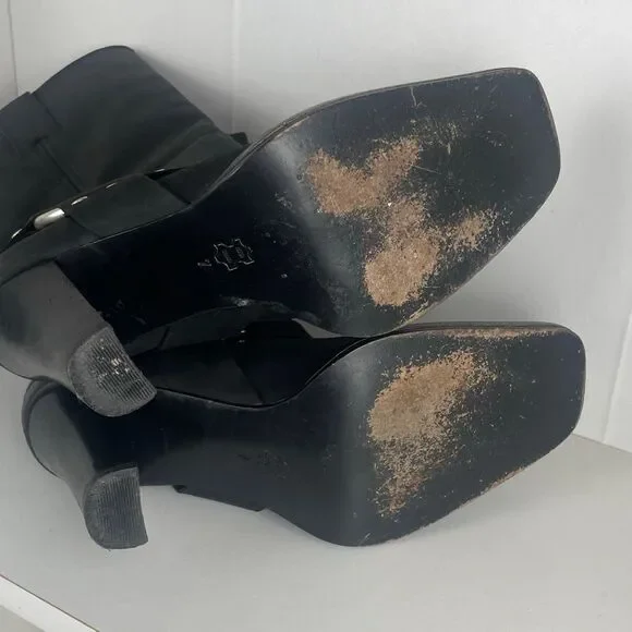 MICHAEL Michael Kors Heeled Moto Boot Black Leather 7 - Picture 5 of 13